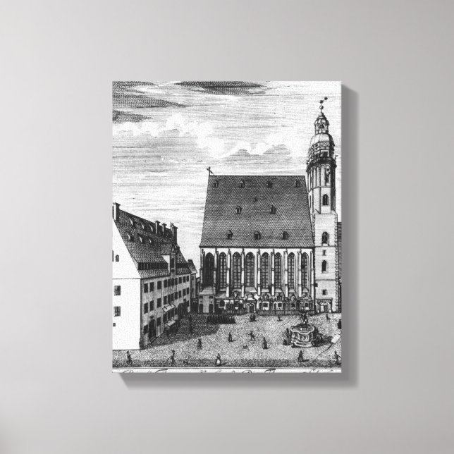 Lienzo Iglesia y escuela de Santo Tomás en Leipzig, 1723 (Anverso)