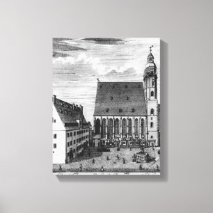Lienzo Iglesia y escuela de St Thomas en Leipzig, 1723