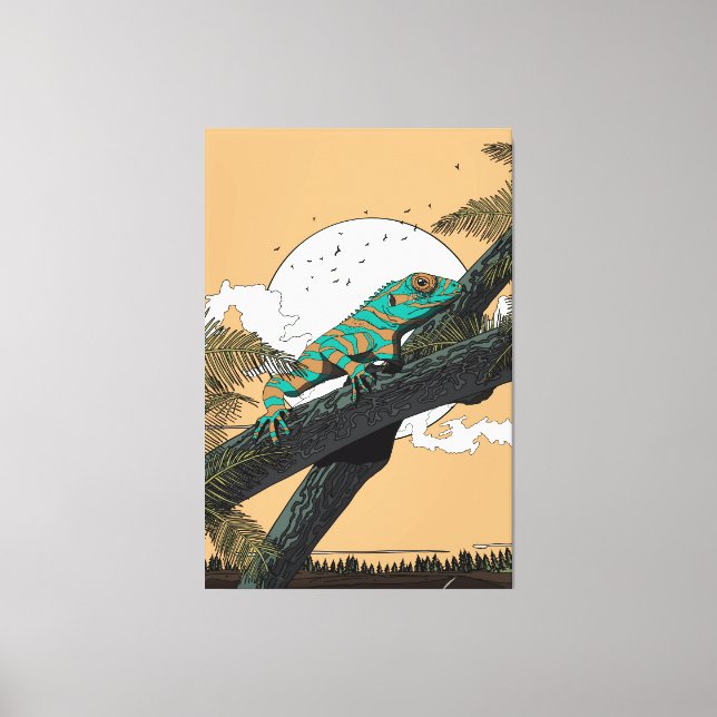 Lienzo Iguana en la Jungla (Anverso)