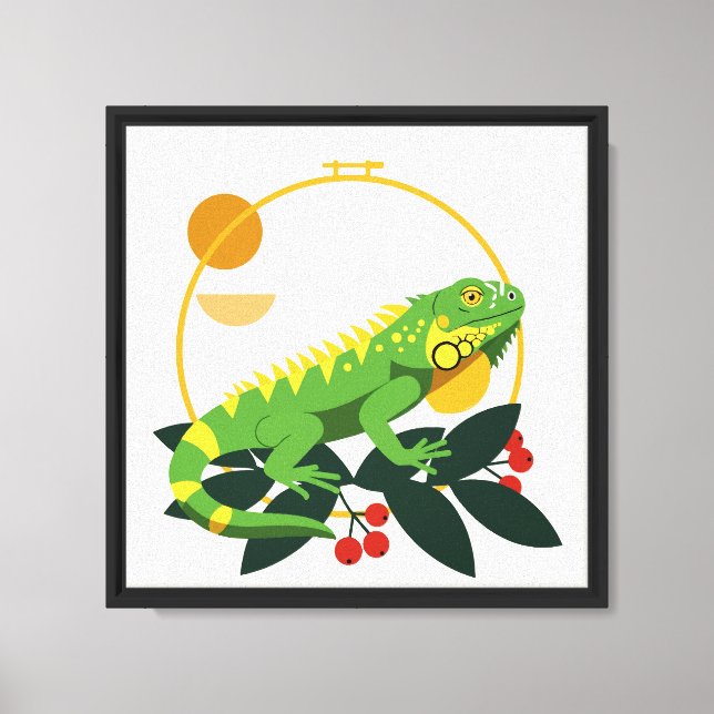 Lienzo Iguana Verde (Anverso)