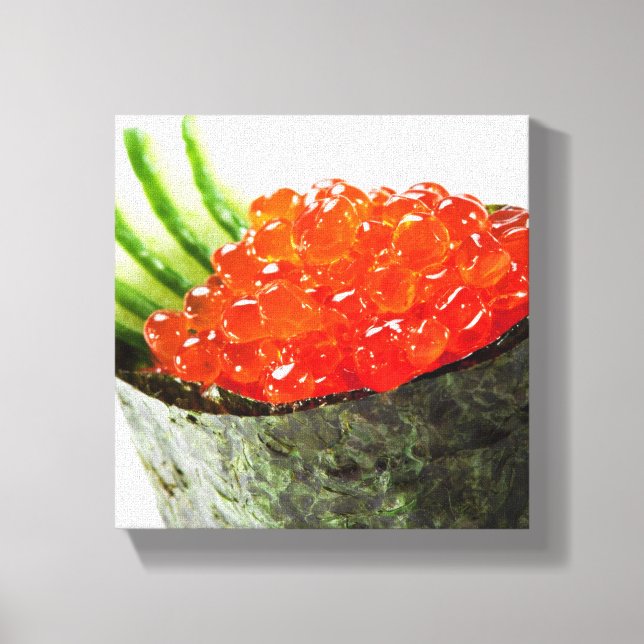 Lienzo Ikura (Salmon Roe) Gunkan Maki Sushi (Anverso)