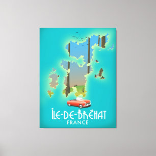 Lienzo Île-de-Bréhat, afiche de viajes de estilo vintage