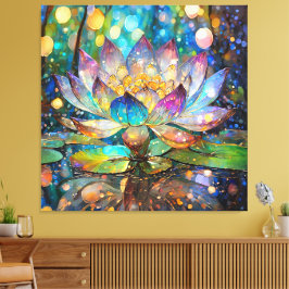 Lienzo Illuminated Blooming Lotus Flower