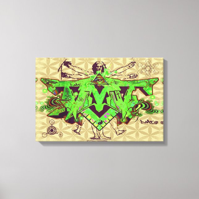 LIENZO ILLUMINATI DMT GRAFFITI CANVAS FLORES DE VIDA (Anverso)