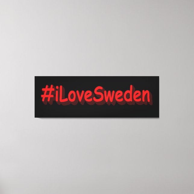 Lienzo "iLoveSweden" (Yo amo Suecia) diseño bonito. ¡Hazt (Anverso)