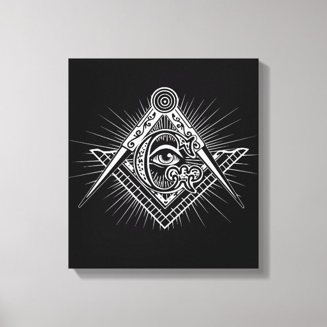 Lienzo Iluminati Símbolo de masón ocular (Anverso)