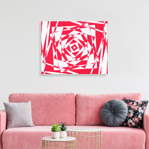 Lienzo Ilusión abstracta roja blanca