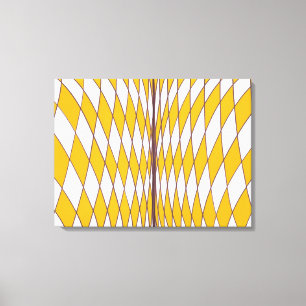 Lienzo Ilusión óptica Diamantes curvos Amarillo