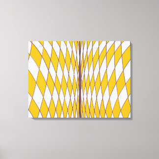 Lienzo Ilusión óptica Diamantes curvos Amarillo