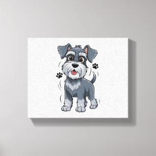 Lienzo Ilustración adorable de cachorro de Schnauzer con