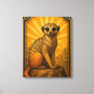 Lienzo Ilustracion Art Deco Meerkat