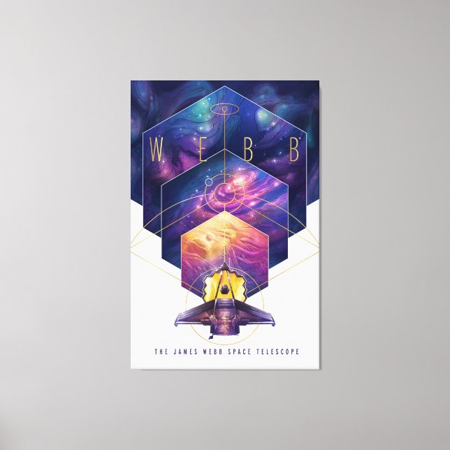 Lienzo Ilustración artística del telescopio espacial Jame (Anverso)