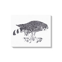 Ilustracion blanco y negro de Halcón resplandecien