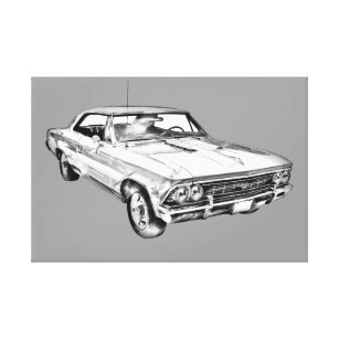 Lienzo ilustracion Chevy Chevelle SS 396 de 1966