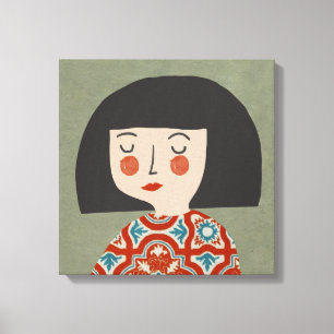 Lienzo Ilustracion chica de flores