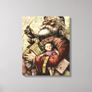Lienzo Ilustración clásica de Santa Claus de Thomas Nast 