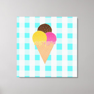 Lienzo Ilustración Colorida de Helado