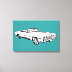 Lienzo ilustracion convertible de Cadillac Eldorado de 19