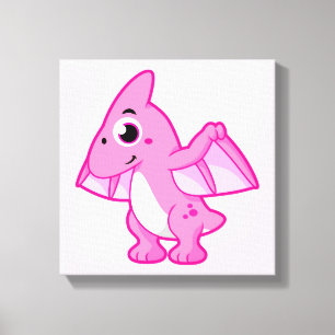 Lienzo Ilustracion Cuto De Un Pterodáctilo.