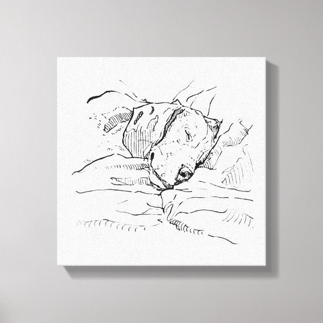 Lienzo Ilustración de amante de perros Beagle  (Anverso)