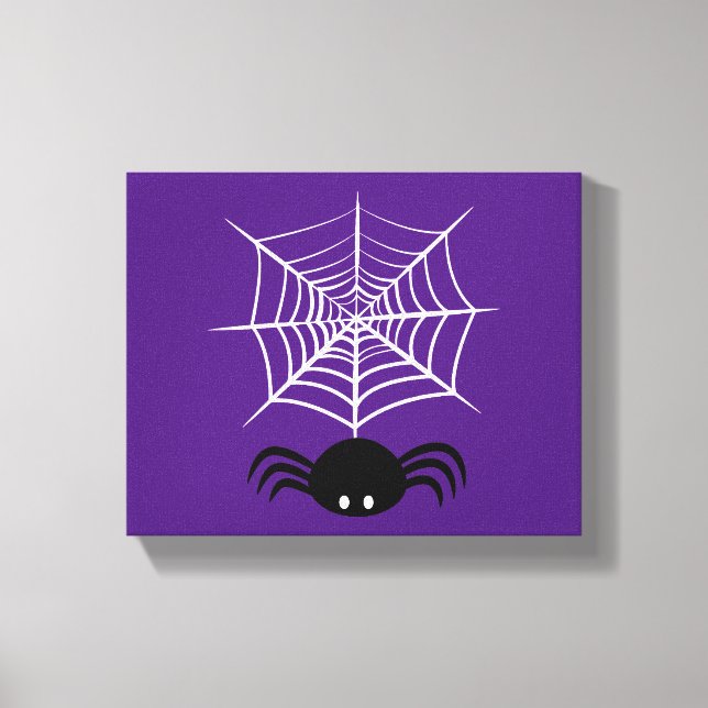 Lienzo Ilustración de araña espeluznante de Halloween (Anverso)