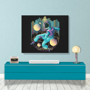 Lienzo Ilustración de astronauta de tecno moderno