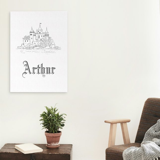 Lienzo Ilustracion de castillo medieval minimalista de ép (Subido por el creador)