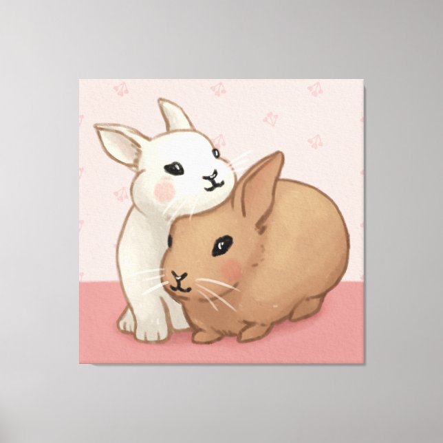 Lienzo Ilustracion de conejito lindo (Anverso)