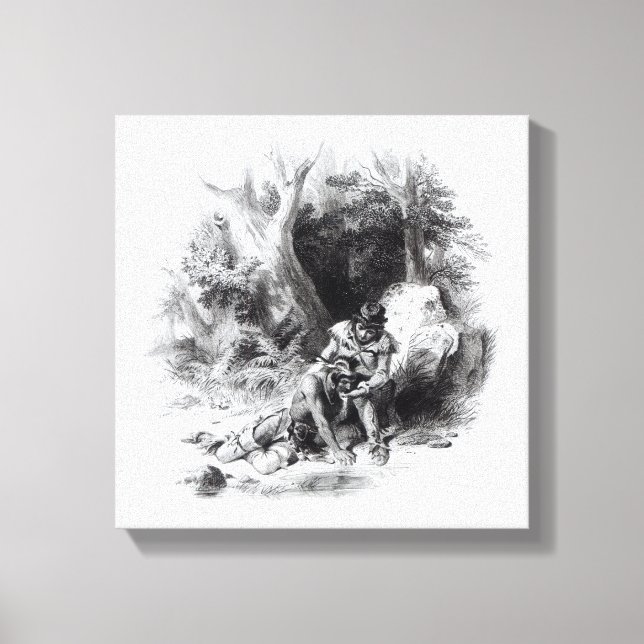 Lienzo Ilustracion de 'El último de los mohicanos' (Anverso)