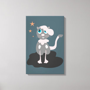 Lienzo Ilustración de gato para niños, gatito de dibujos 