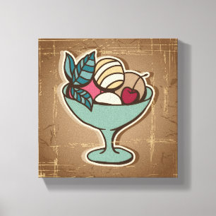 Lienzo Ilustracion de helados de estilo retro