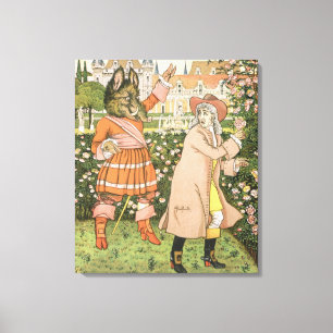 Lienzo Ilustracion de la belleza y la bestia, 1901 (color