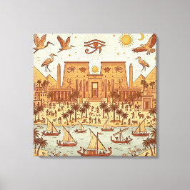 Lienzo Ilustración de la ciudad boho antigua egipcia - Te