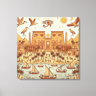 Lienzo Ilustración de la ciudad boho antigua egipcia - Te