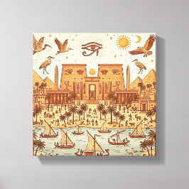 Lienzo Ilustración de la ciudad boho antigua egipcia - Te