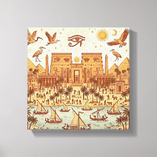 Lienzo Ilustración de la ciudad boho antigua egipcia - Te