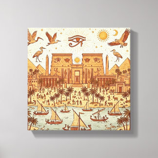 Lienzo Ilustración de la ciudad boho antigua egipcia - Te