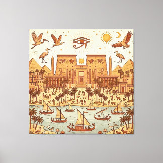 Lienzo Ilustración de la ciudad boho antigua egipcia-Terr