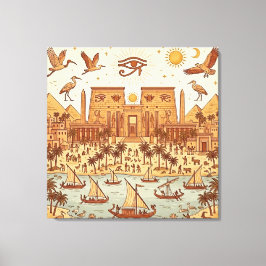 Lienzo Ilustración de la ciudad del antiguo Egipto Boho-T