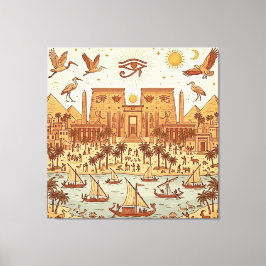 Lienzo Ilustración de la ciudad del antiguo Egipto Boho-T