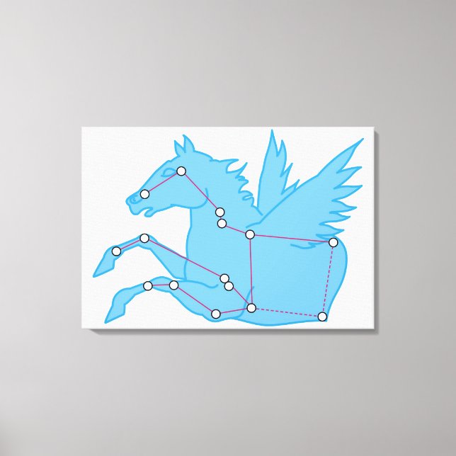 Lienzo Ilustracion de la constelación de Pegasus (Anverso)