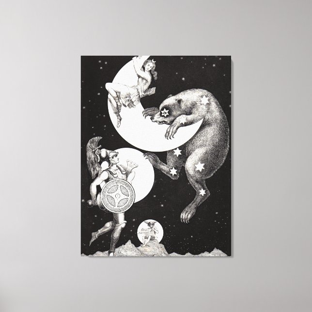 Lienzo Ilustración de la luna celestial del universo noct (Anverso)