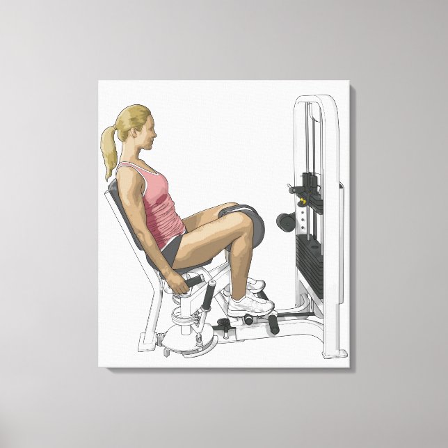 Lienzo Ilustracion de la mujer que usa secuestrador de ca (Anverso)