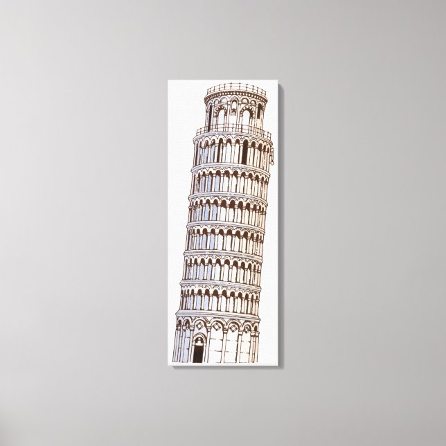 Lienzo Ilustracion de la Torre de Pisa (Anverso)