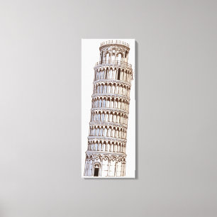 Lienzo Ilustracion de la torre de Pisa