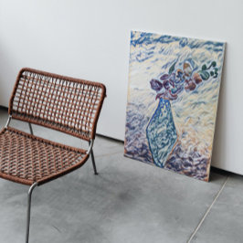 Lienzo Ilustracion De La Vasa Floral Texturada Clásica