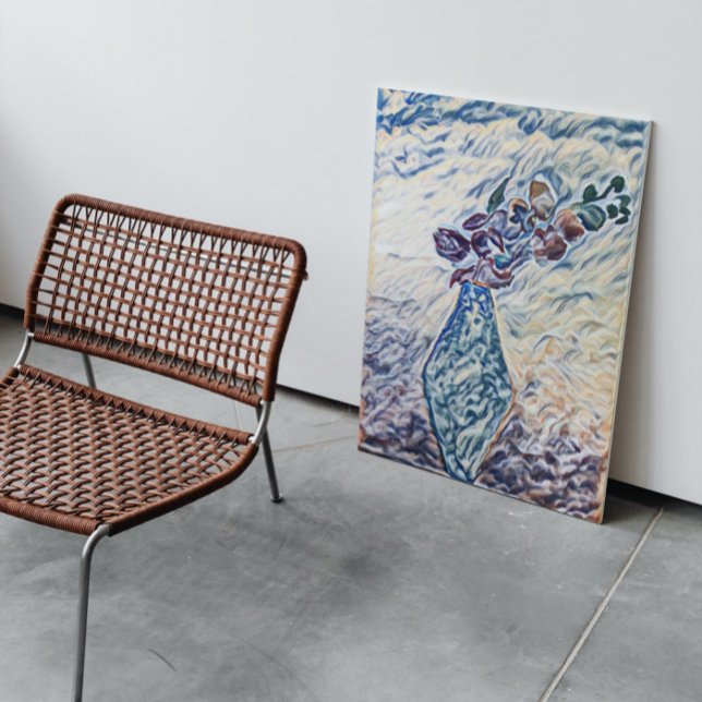 Lienzo Ilustracion De La Vasa Floral Texturada Clásica (Subido por el creador)