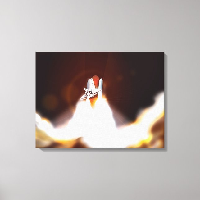 Lienzo Ilustracion de lanzamiento del transbordador espac (Anverso)