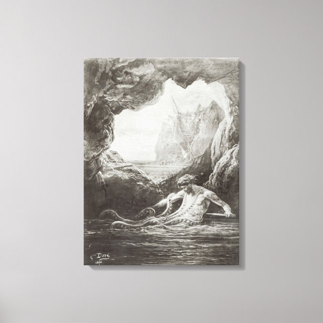 Lienzo Ilustracion de Les Travailleurs de la Mer (Anverso)