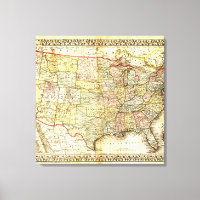 Ilustración de mapa vintage de Estados Unidos anti